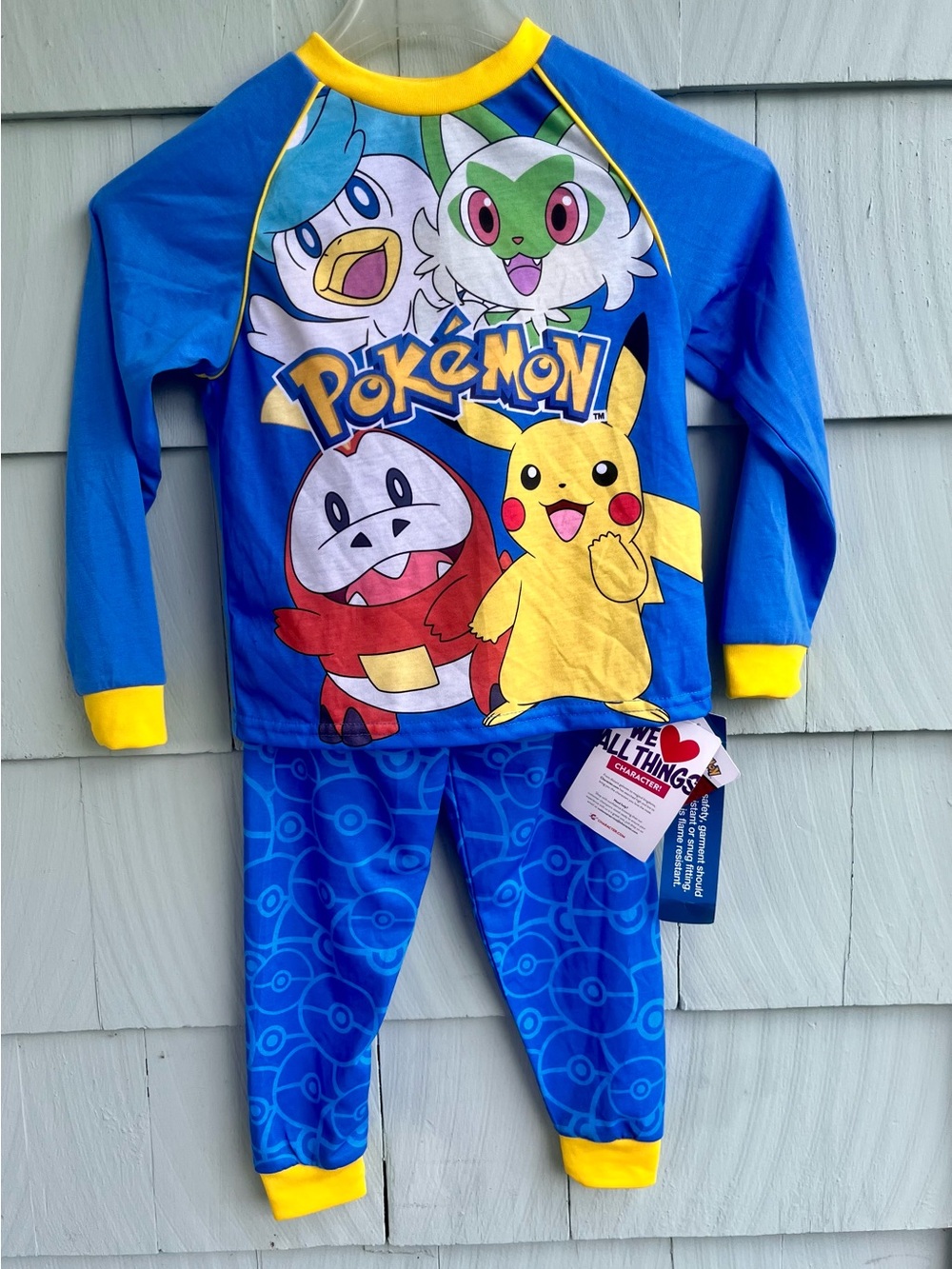 Pokemon Kids Blue & Yellow Pikachu Pajama Set